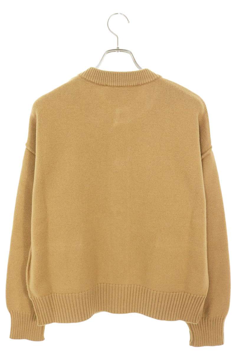 AMI 25AW Embroidered Collarless Cardigan Brown Size M