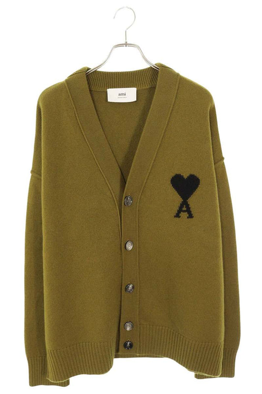 AMI 25AW Embroidered Cardigan Green x Black Size XL
