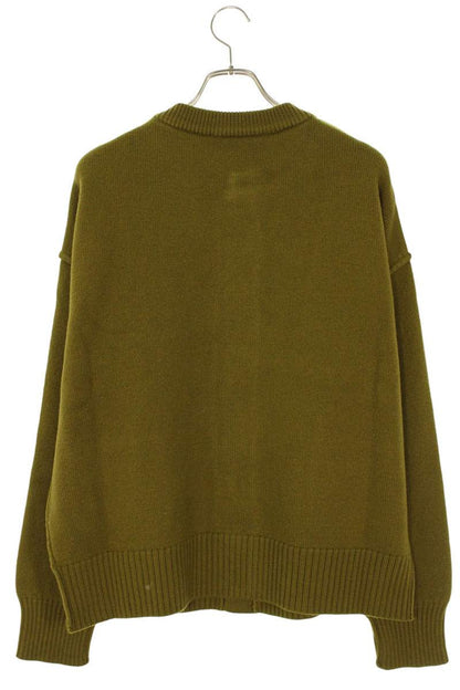 AMI 25AW Embroidered Collarless Cardigan Brown x Black Size M