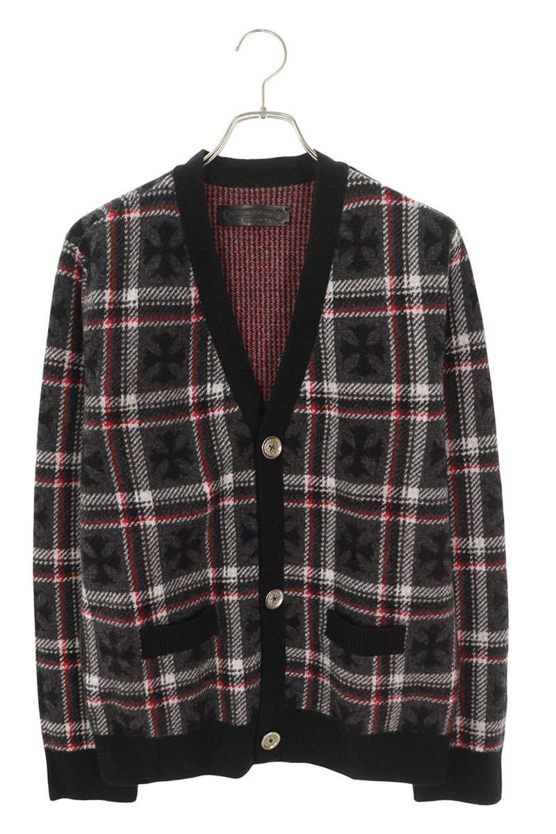 Chrome Hearts BIG CITY Plaid Cashmere Knit Cardigan Size S