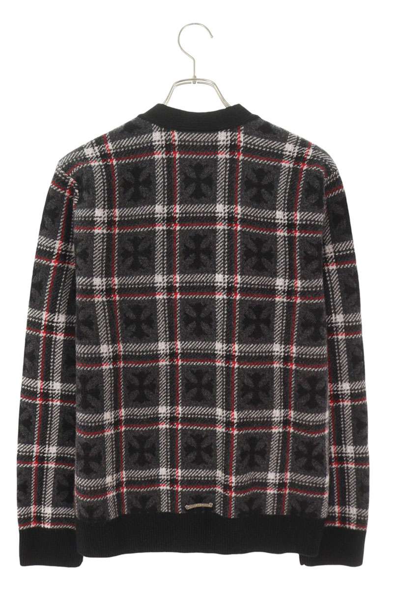 Chrome Hearts BIG CITY Plaid Cashmere Knit Cardigan Size S