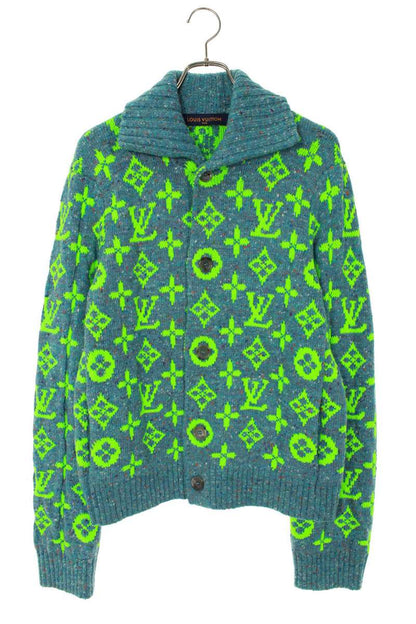 LOUISVUITTON 22SS Monogram Signature Wool Cardigan Size M