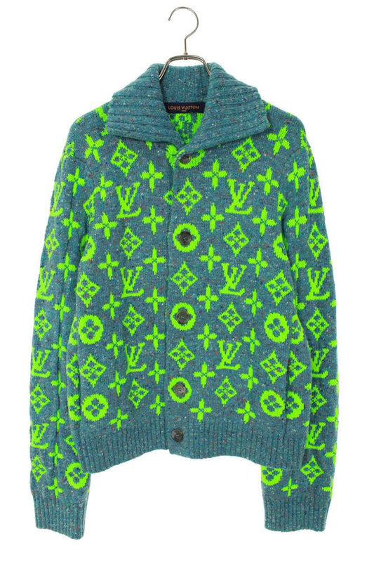LOUISVUITTON 22SS Monogram Signature Wool Cardigan Size M