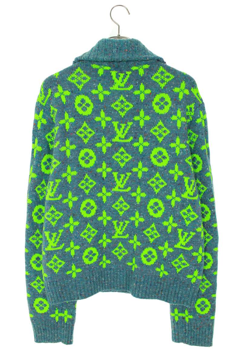 LOUISVUITTON 22SS Monogram Signature Wool Cardigan Size M