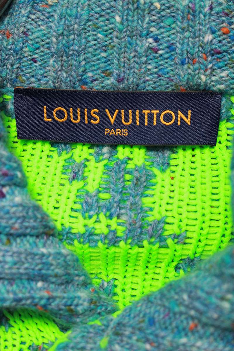LOUISVUITTON 22SS Monogram Signature Wool Cardigan Size M