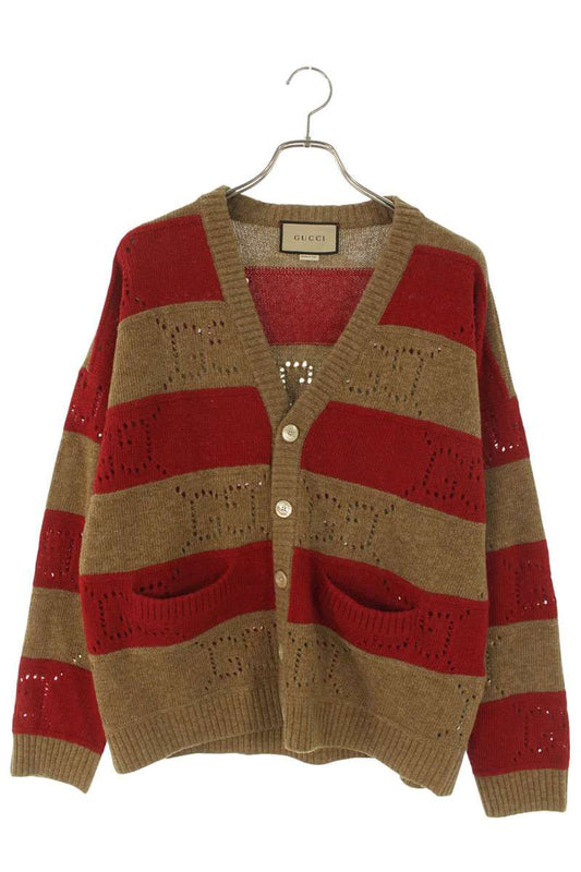 GUCCI GG Punched Border Wool Cardigan Multi Size XS