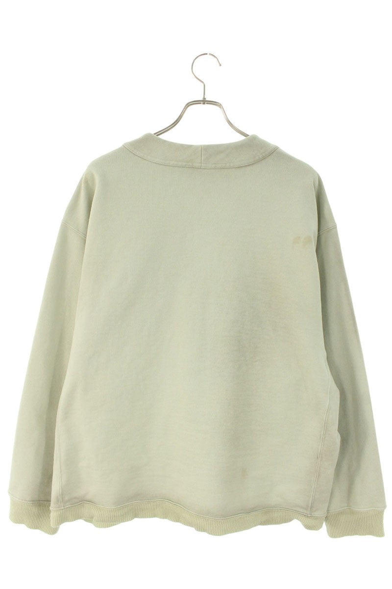 miumiu Logo Patch Distressed Cotton Cardigan Green Size S