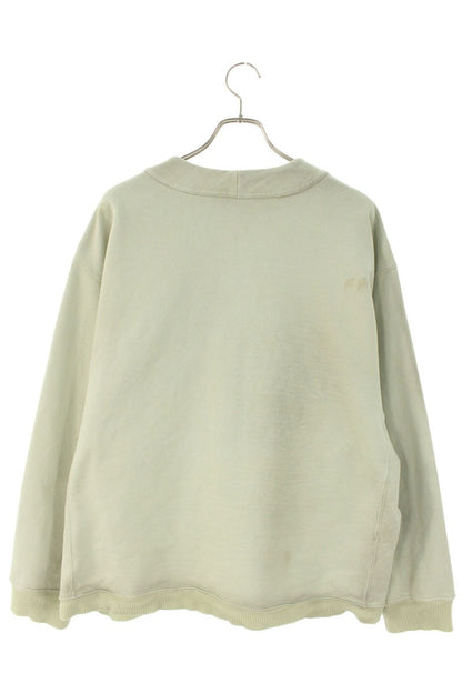 miumiu Logo Patch Distressed Cotton Cardigan Green Size S