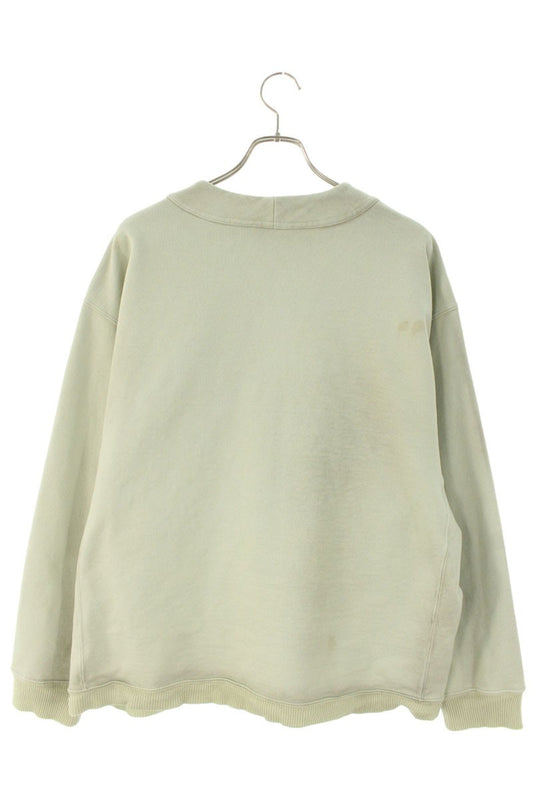 miumiu Logo Patch Distressed Cotton Cardigan Green Size S