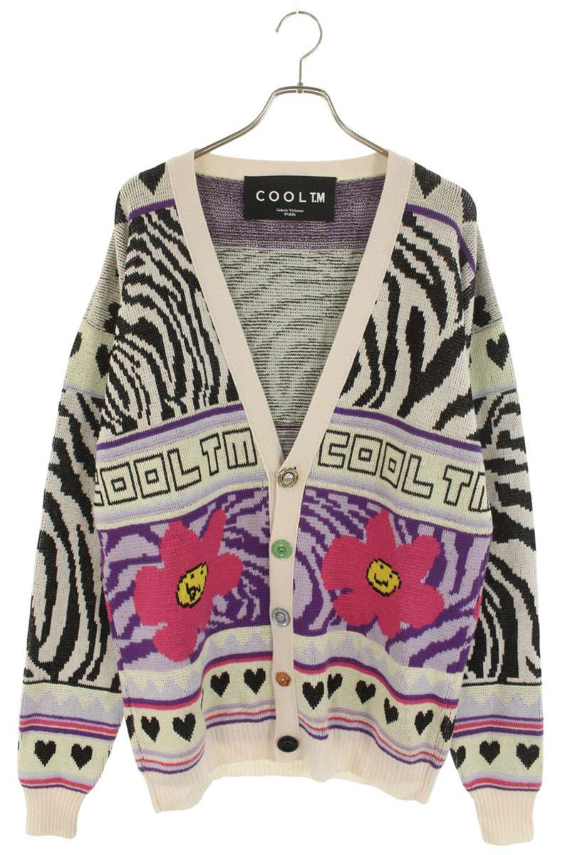 COOL TM Multi-Pattern Wool Blend Cardigan Multi Size S