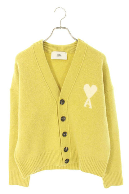 AMI 25AW Embroidered Cardigan Yellow Size M