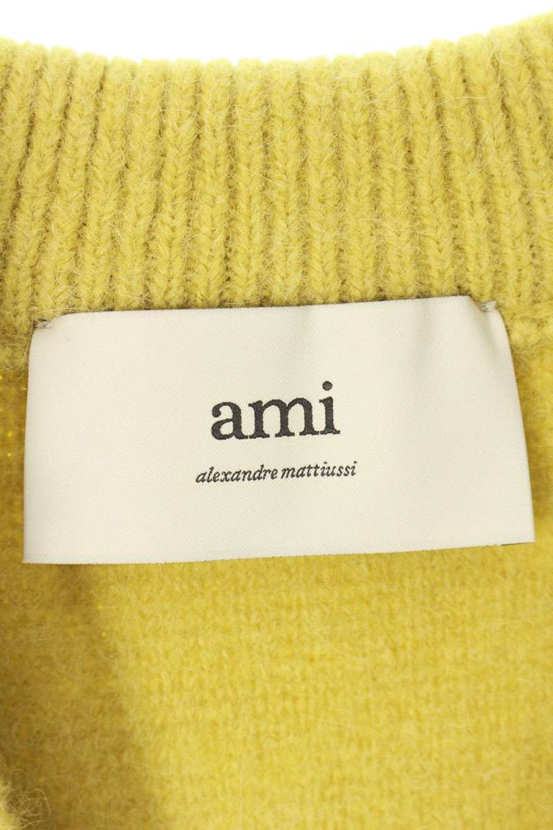AMI 25AW Embroidered Cardigan Yellow Size M