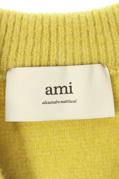 AMI 25AW Embroidered Cardigan Yellow Size M