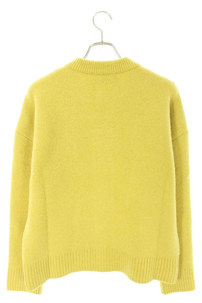AMI 25AW Embroidered Collarless Cardigan Yellow Size M