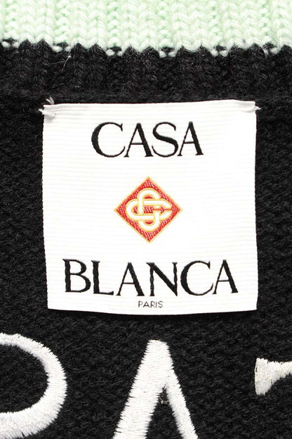 CASABLANCA 25AW Embroidered Bicolor Cardigan Multi Size L