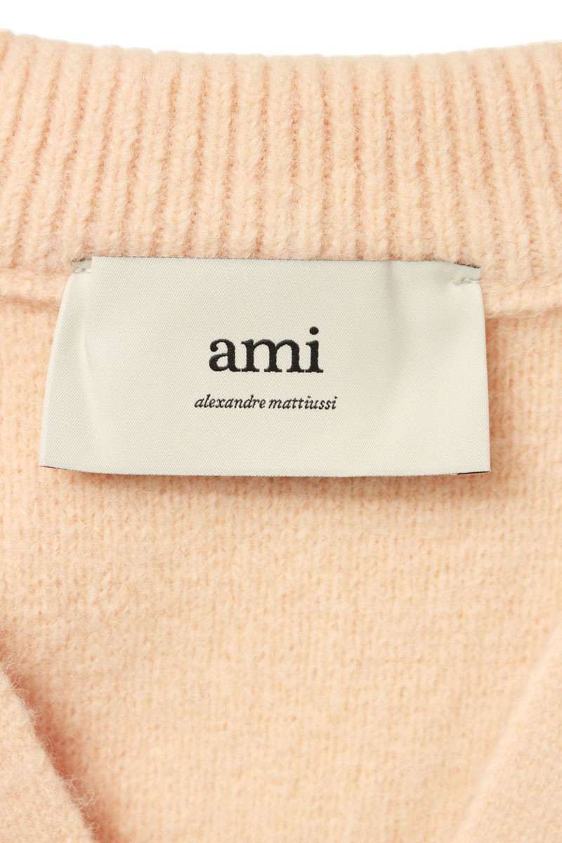 AMI 25AW Embroidered Cardigan Pink Size XL