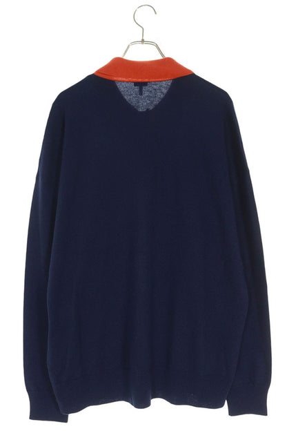 LOEWE 25AW Bicolor Polo Wool Cardigan Multi Size L