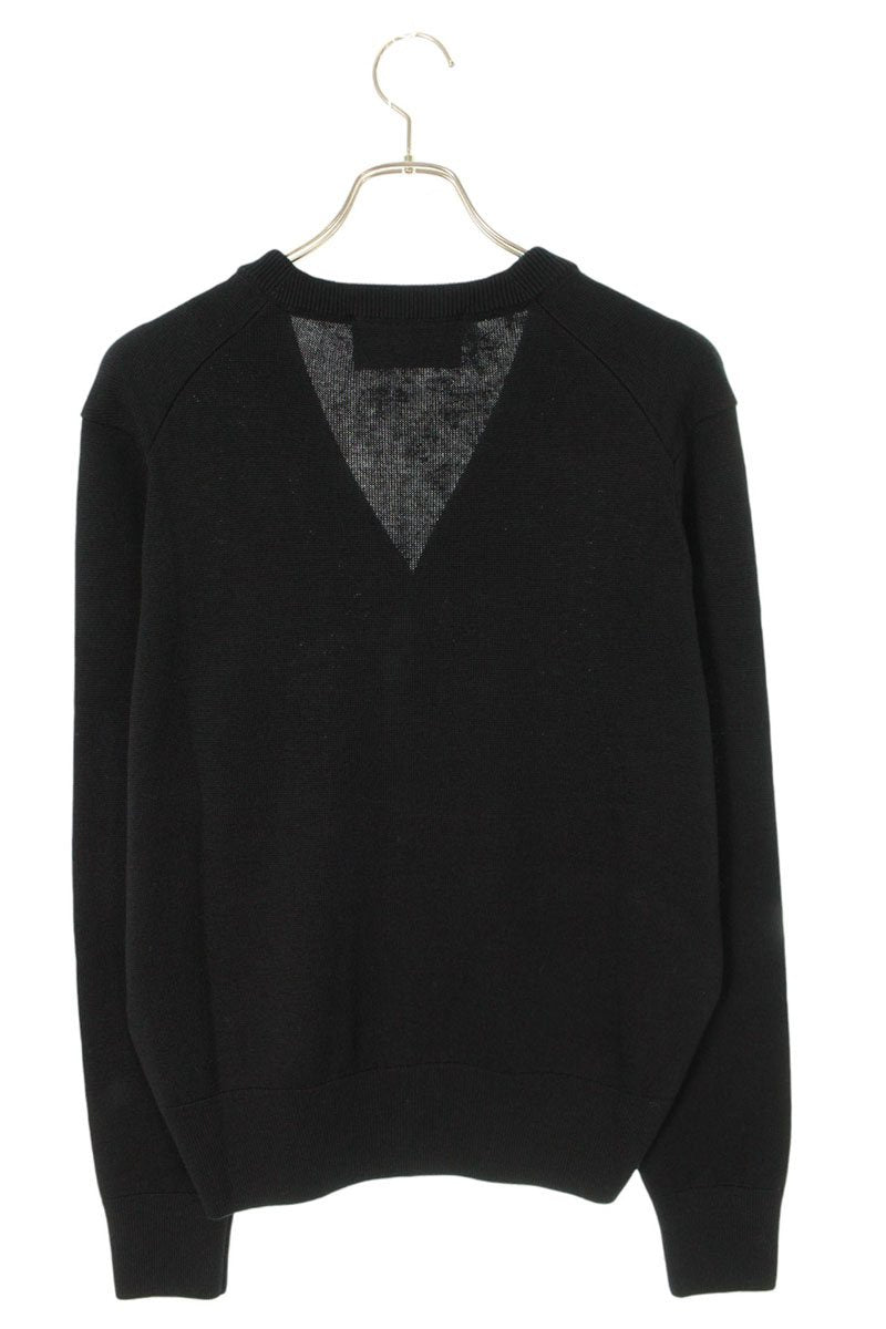 AMI Embroidered Cardigan Black x Red Size XL