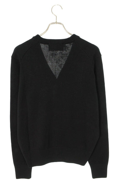 AMI Embroidered Cardigan Black x Red Size XL