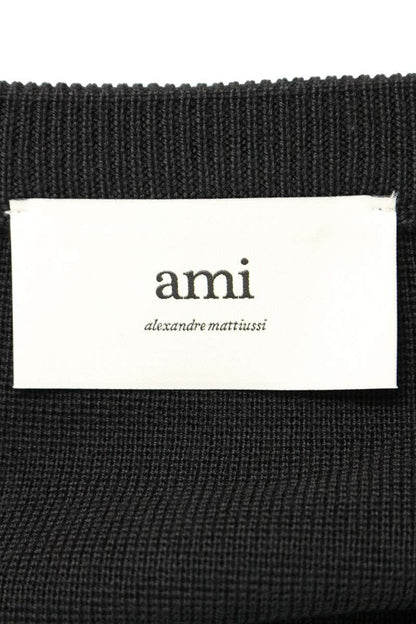 AMI Embroidered Cardigan Black x Red Size XL