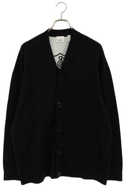 Burberry B Crest Logo V-Neck Cardigan Black Size M
