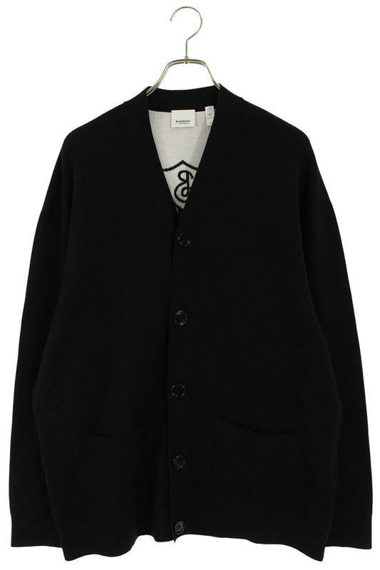 Burberry B Crest Logo V-Neck Cardigan Black Size M