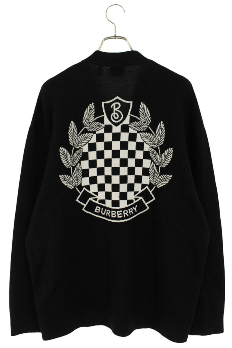 Burberry B Crest Logo V-Neck Cardigan Black Size M