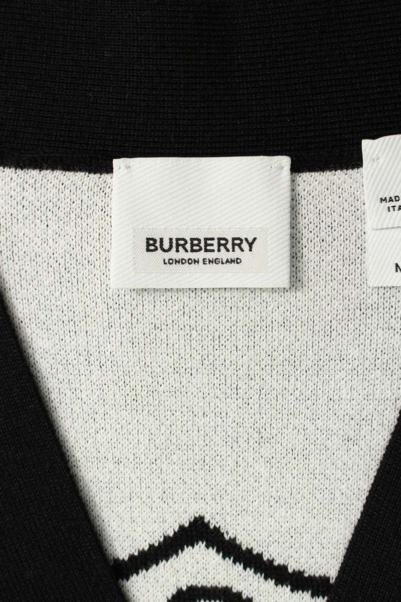 Burberry B Crest Logo V-Neck Cardigan Black Size M