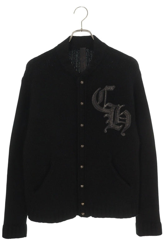 Chrome Hearts CH Leather Crossball Cashmere Cardigan Size S