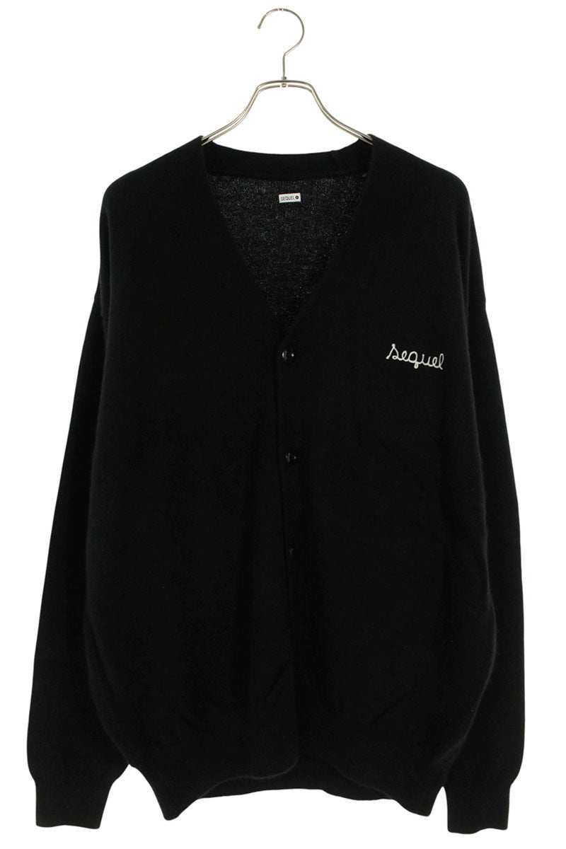 SEQUEL 24AW Logo Embroidered Knit Cardigan Black Size XL