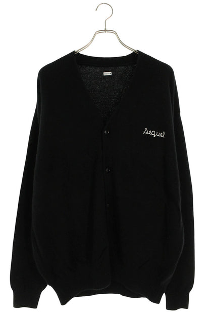 SEQUEL 24AW Logo Embroidered Knit Cardigan Black Size XL