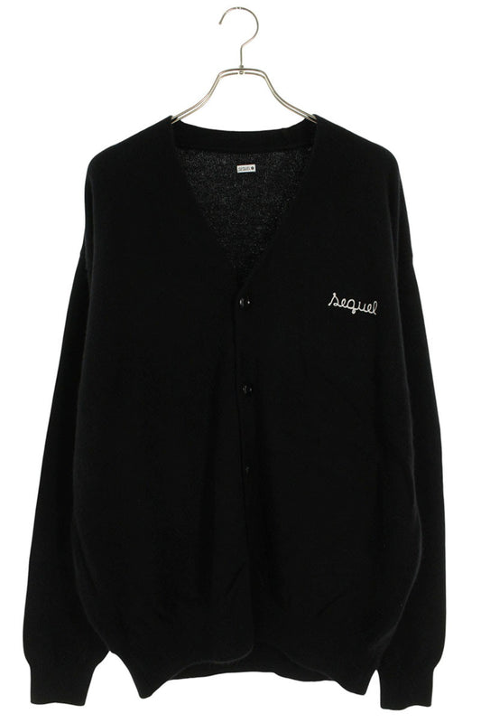 SEQUEL 24AW Logo Embroidered Knit Cardigan Black Size XL