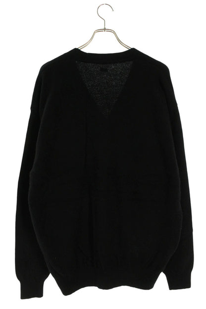 SEQUEL 24AW Logo Embroidered Knit Cardigan Black Size XL