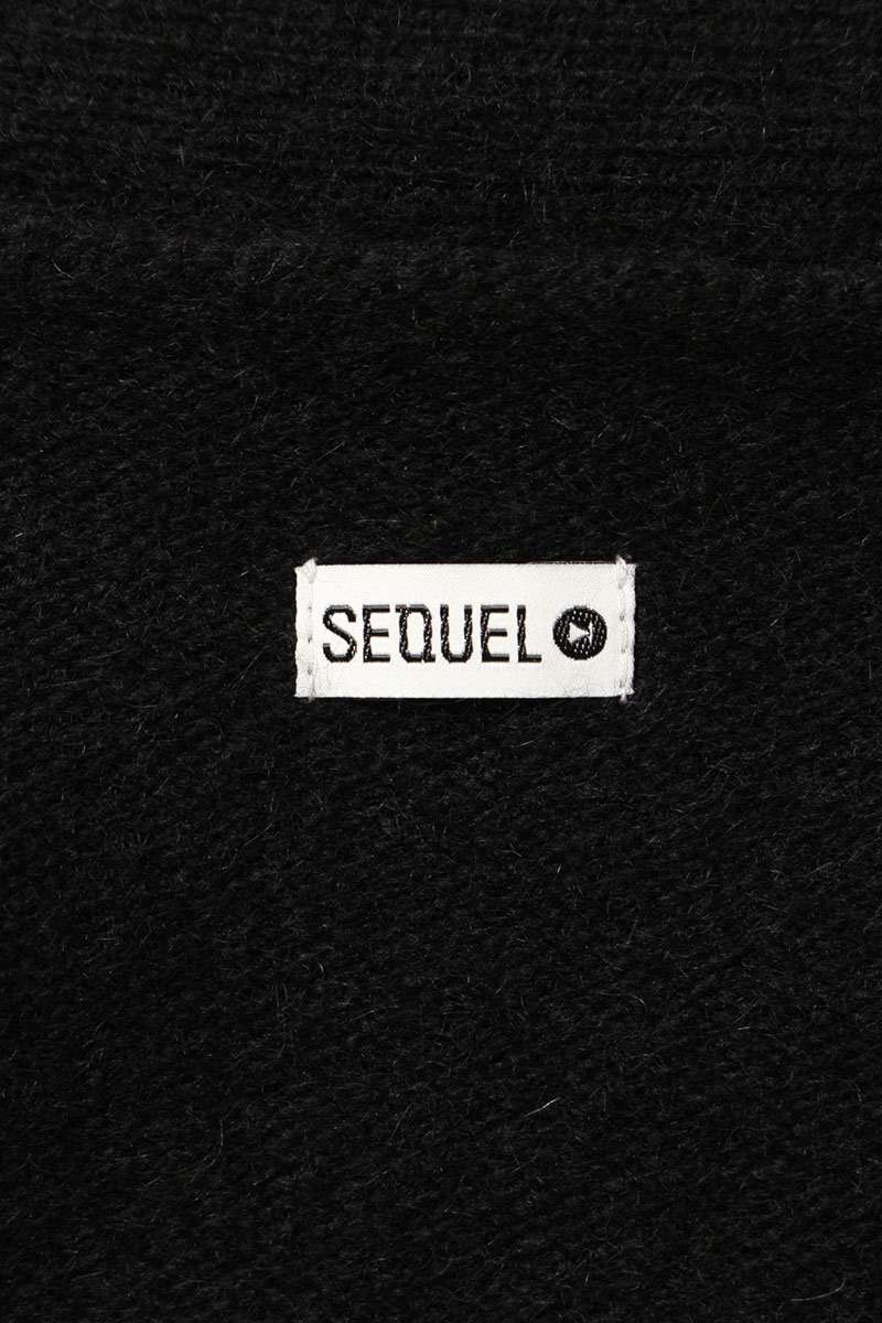 SEQUEL 24AW Logo Embroidered Knit Cardigan Black Size XL