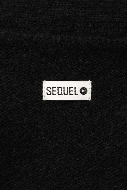 SEQUEL 24AW Logo Embroidered Knit Cardigan Black Size XL