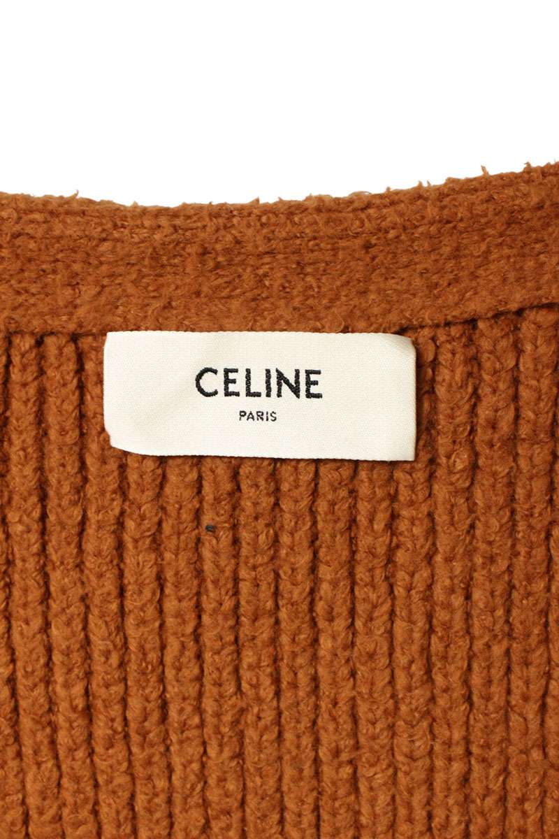 CELINE 24AW Triomphe Emb. Brushed Cotton Cardigan Size M