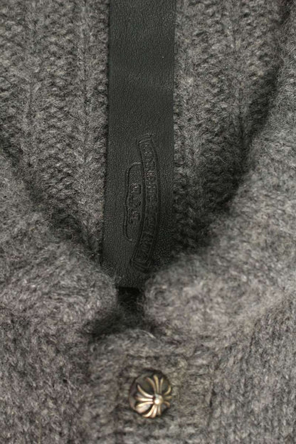 Chrome Hearts CH Leather Crossball Cashmere Cardigan Size L