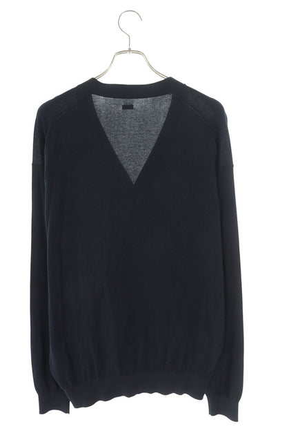 SEQUEL 25AW Logo Print Cotton Cardigan Navy Size L