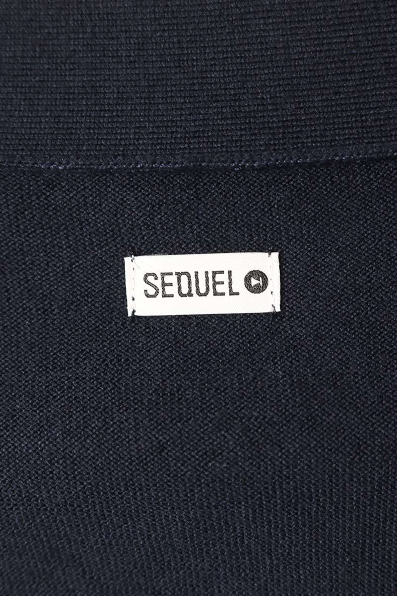 SEQUEL 25AW Logo Print Cotton Cardigan Navy Size L
