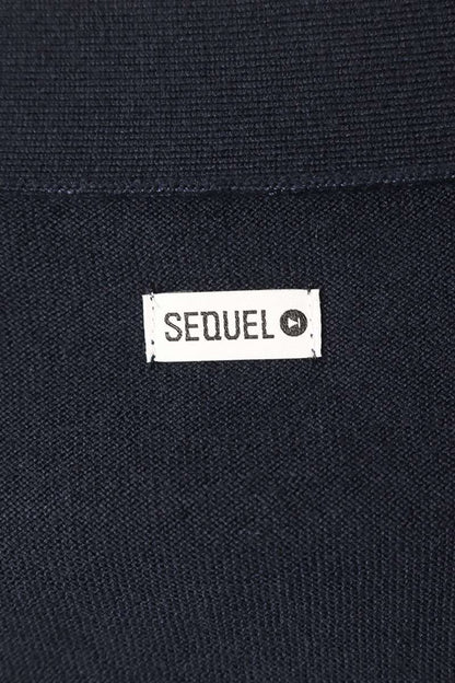 SEQUEL 25AW Logo Print Cotton Cardigan Navy Size L