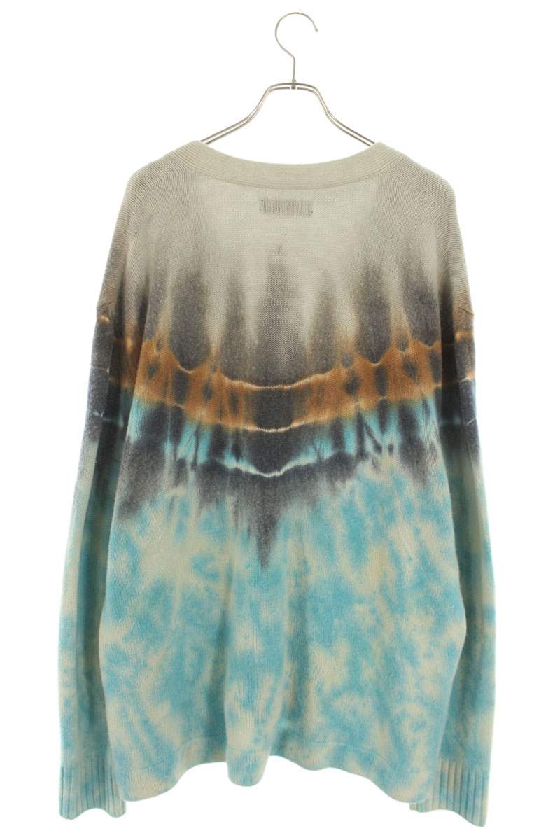 Amiri Tie Dye Cashmere Cardigan Gray x Orange x Blue Size L