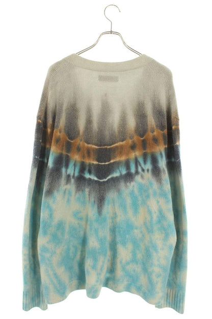 Amiri Tie Dye Cashmere Cardigan Gray x Orange x Blue Size L