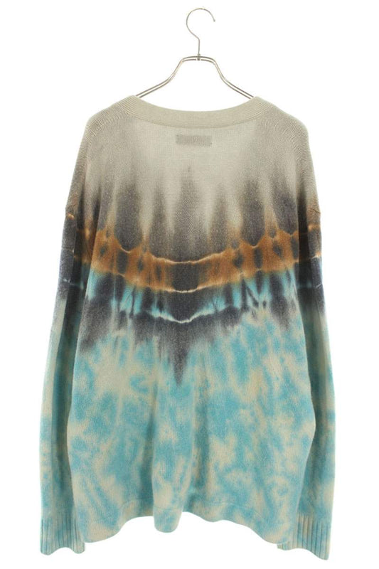 Amiri Tie Dye Cashmere Cardigan Gray x Orange x Blue Size L