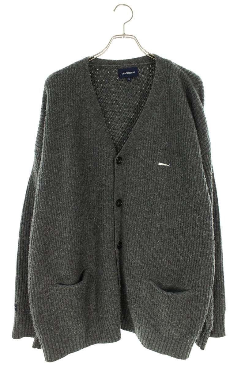 DESCENDANT Embroidered Polyester Cardigan Gray Size L
