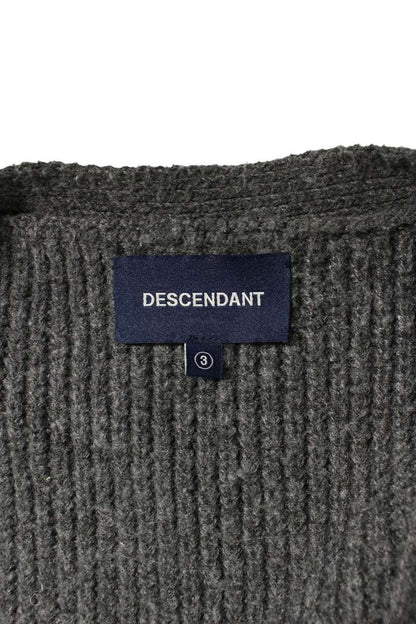 DESCENDANT Embroidered Polyester Cardigan Gray Size L