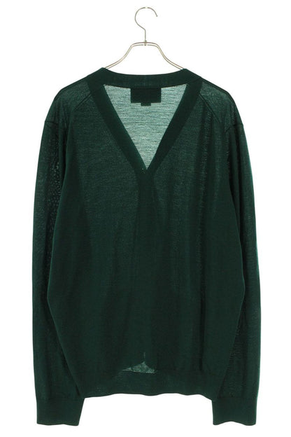 GUCCI Embroidered Dog V-Neck Wool Cardigan Green Size XXL