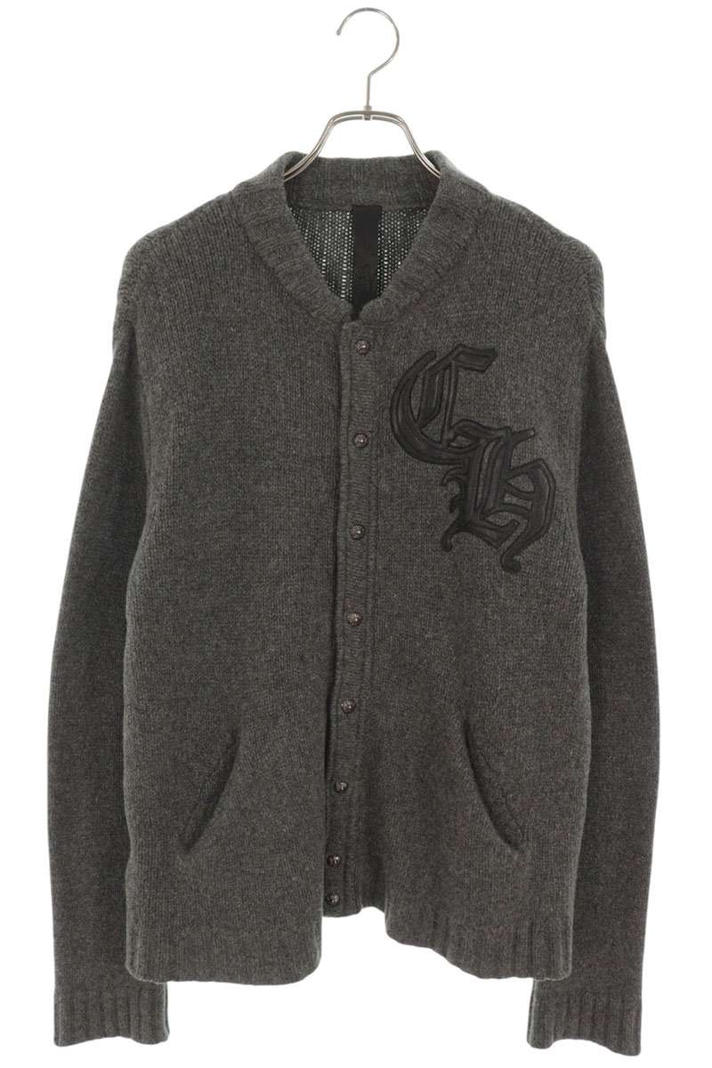 Chrome Hearts CH Leather Patch Cashmere Cardigan Size L