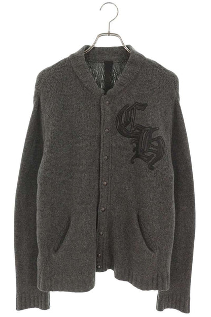 Chrome Hearts CH Leather Patch Cashmere Cardigan Size L