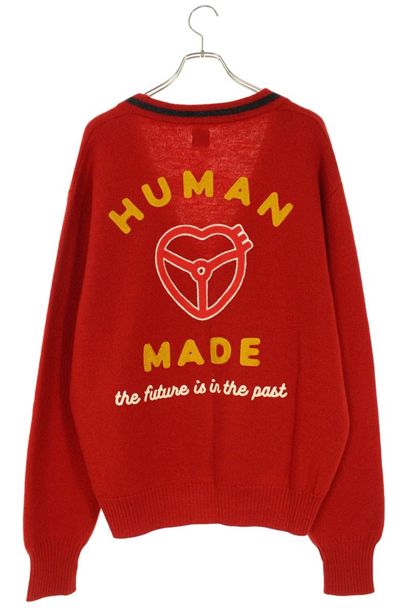 Human Made Back Logo Embroidered Cardigan Red Size XL