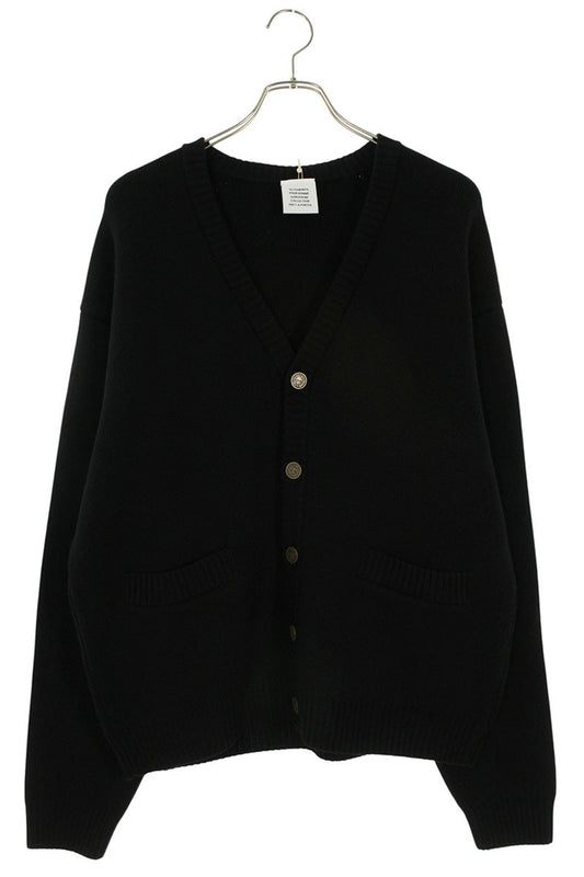 VETEMENTS 26SS Leather Cross Patch Cardigan Black Size XS